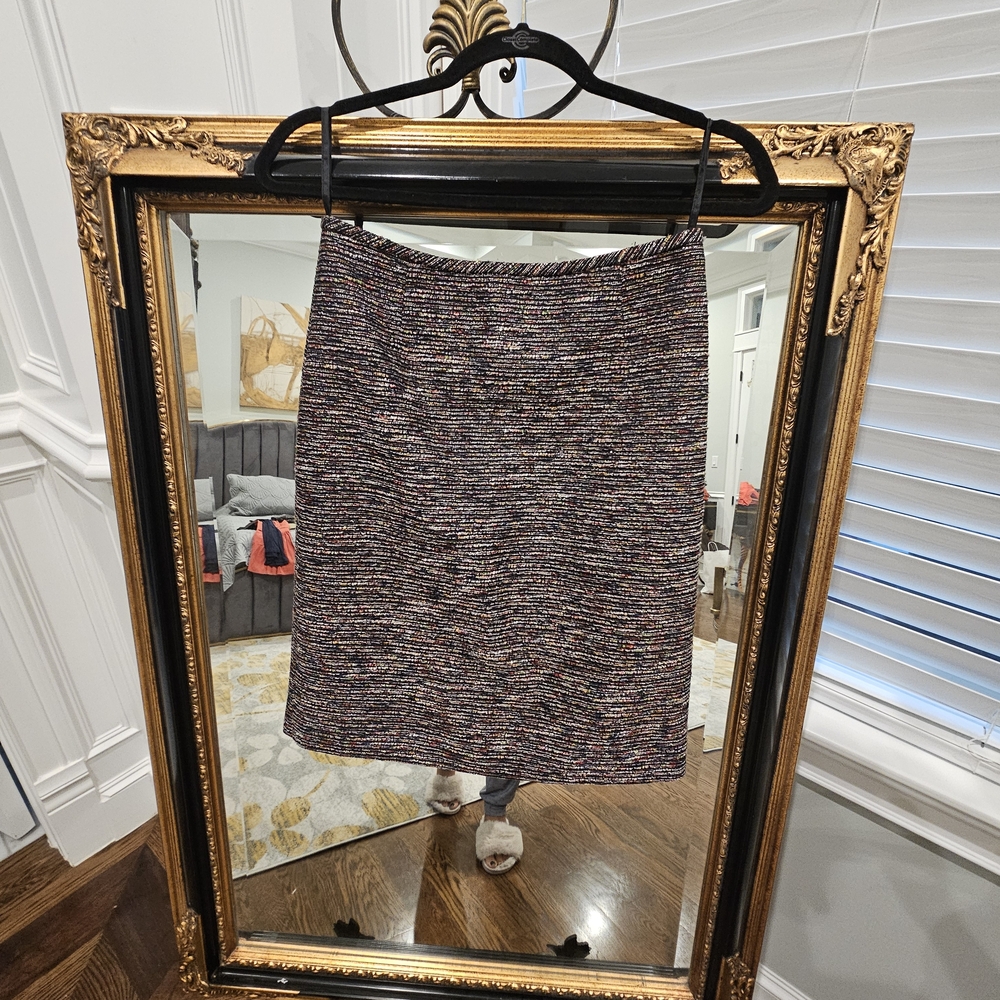Tahari Multicolor Tweed Pencil Skirt